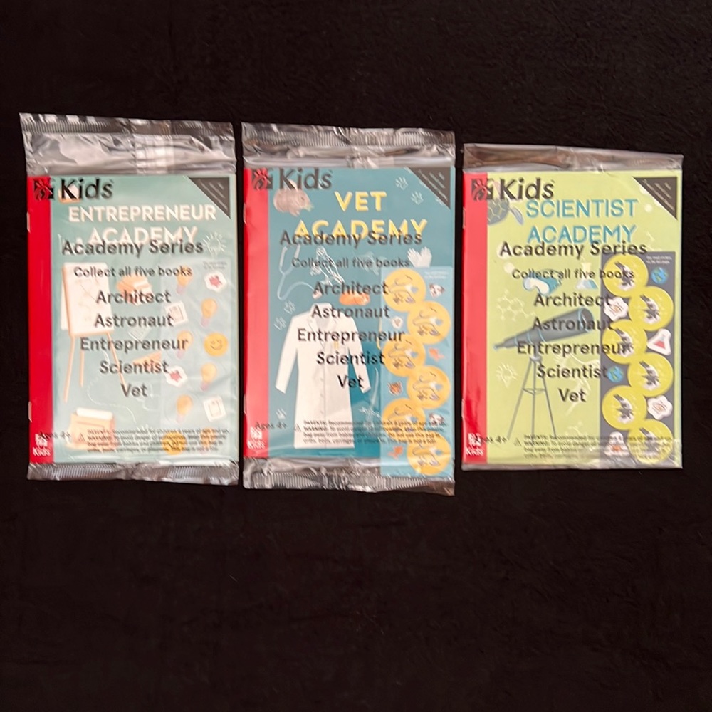 USBORNE Set of 3 Academy Books Entrepreneur, Scientist & Vet Chick-fil-A NEW